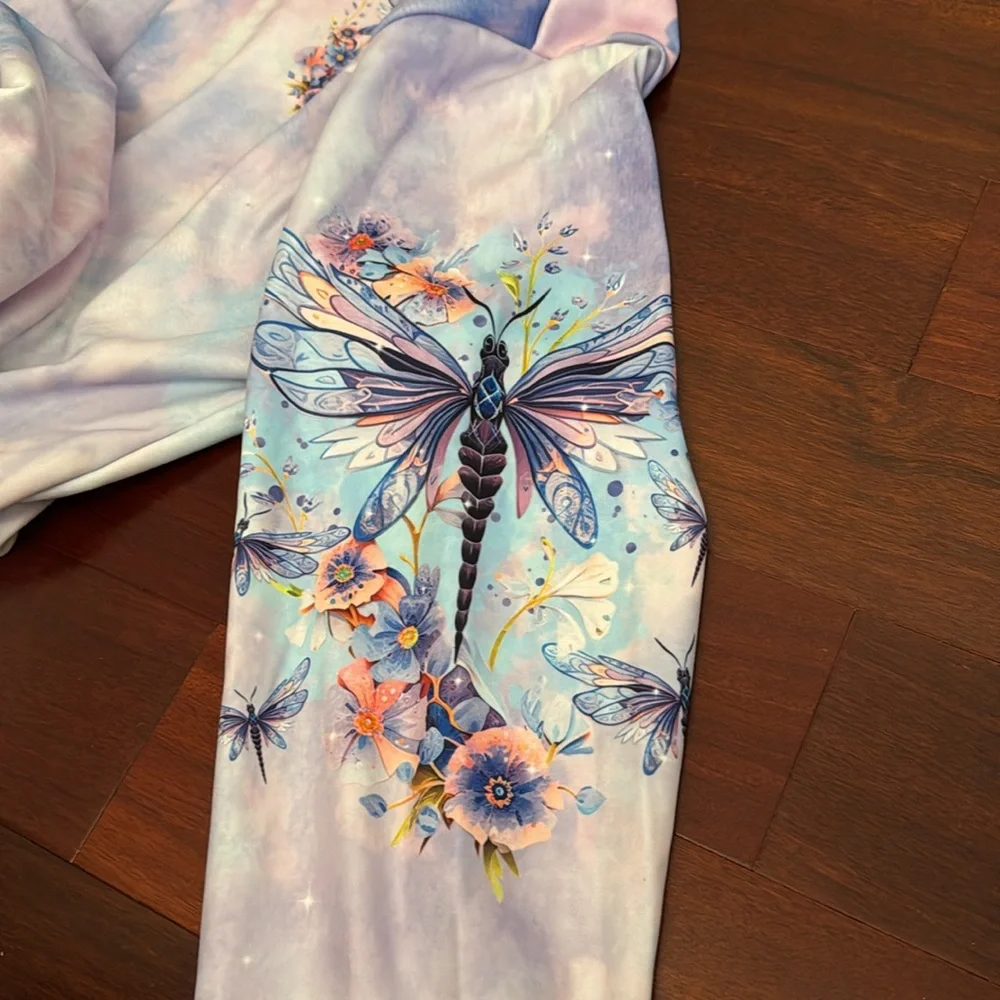 Size Large pink purple tye-dye sweatshirt Dragonfly - Picture 5 of 5